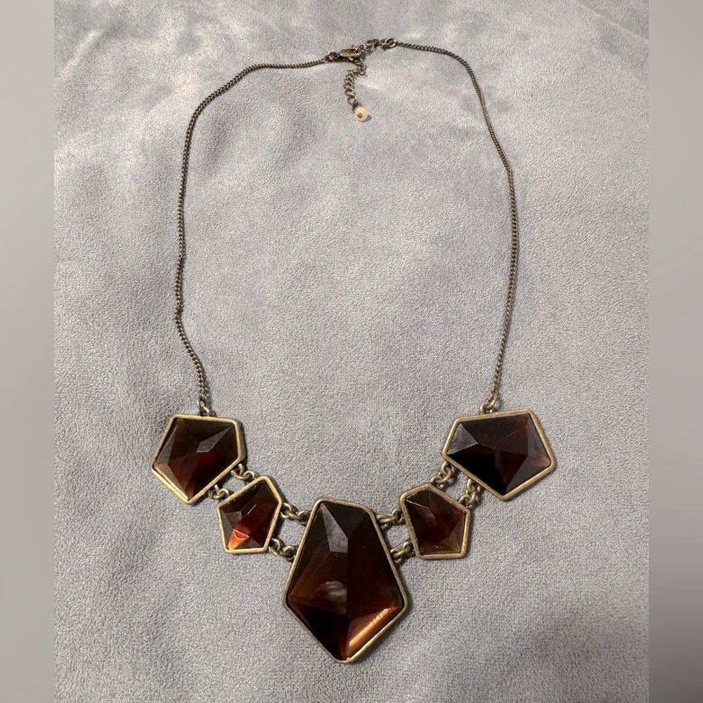 Avon dark amber colored gemstone necklace